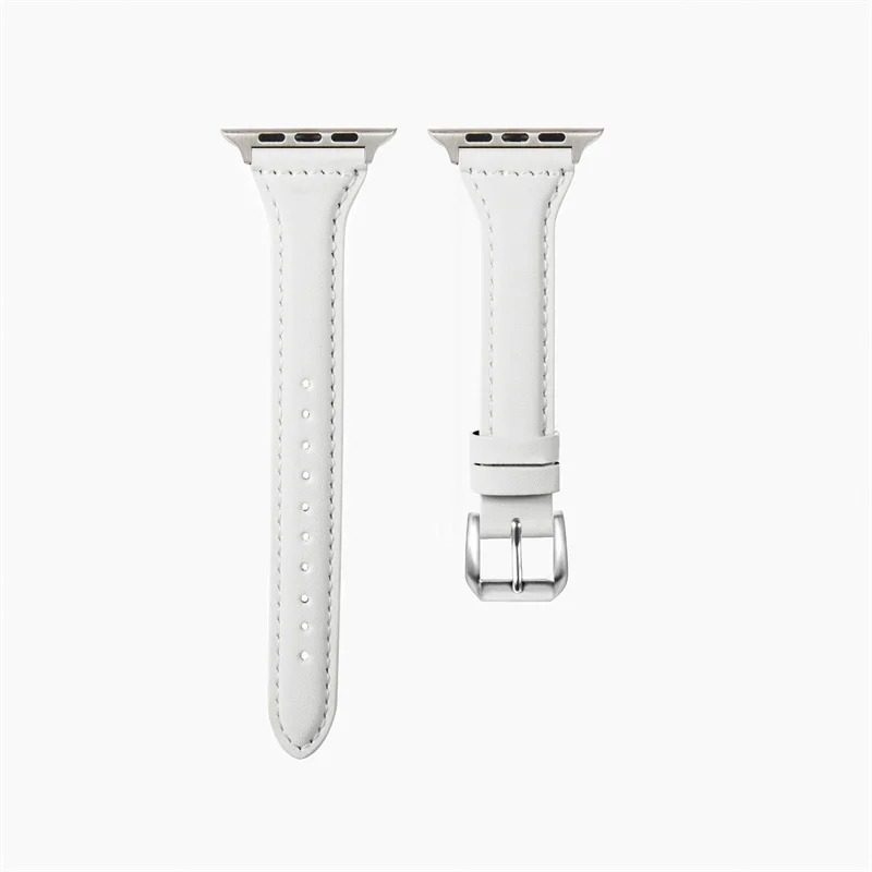 Pulseira de couro fit slim — Branco